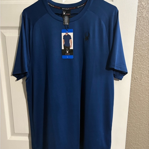 NWT Spyder Men's Navy Short Sleeve Tee - Picture 1 of 1